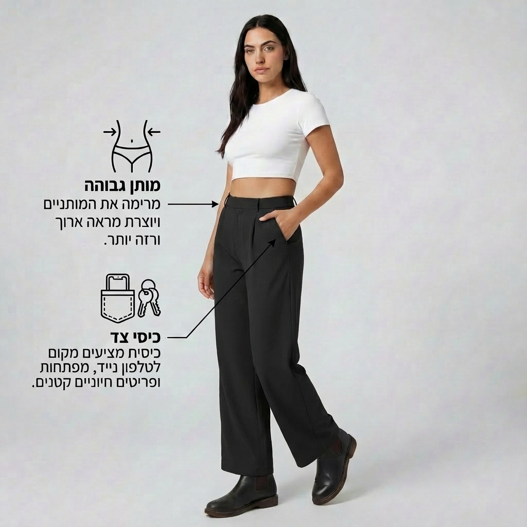 מכנסי נוחות מחמיאים עם מותן גבוה - צבעים חדשים